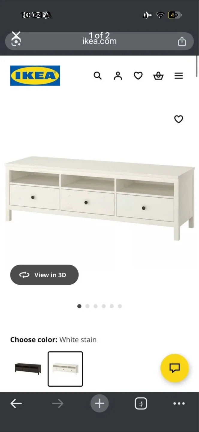 IKEA Hemnes TV Bench - White Stain image indicator(4)