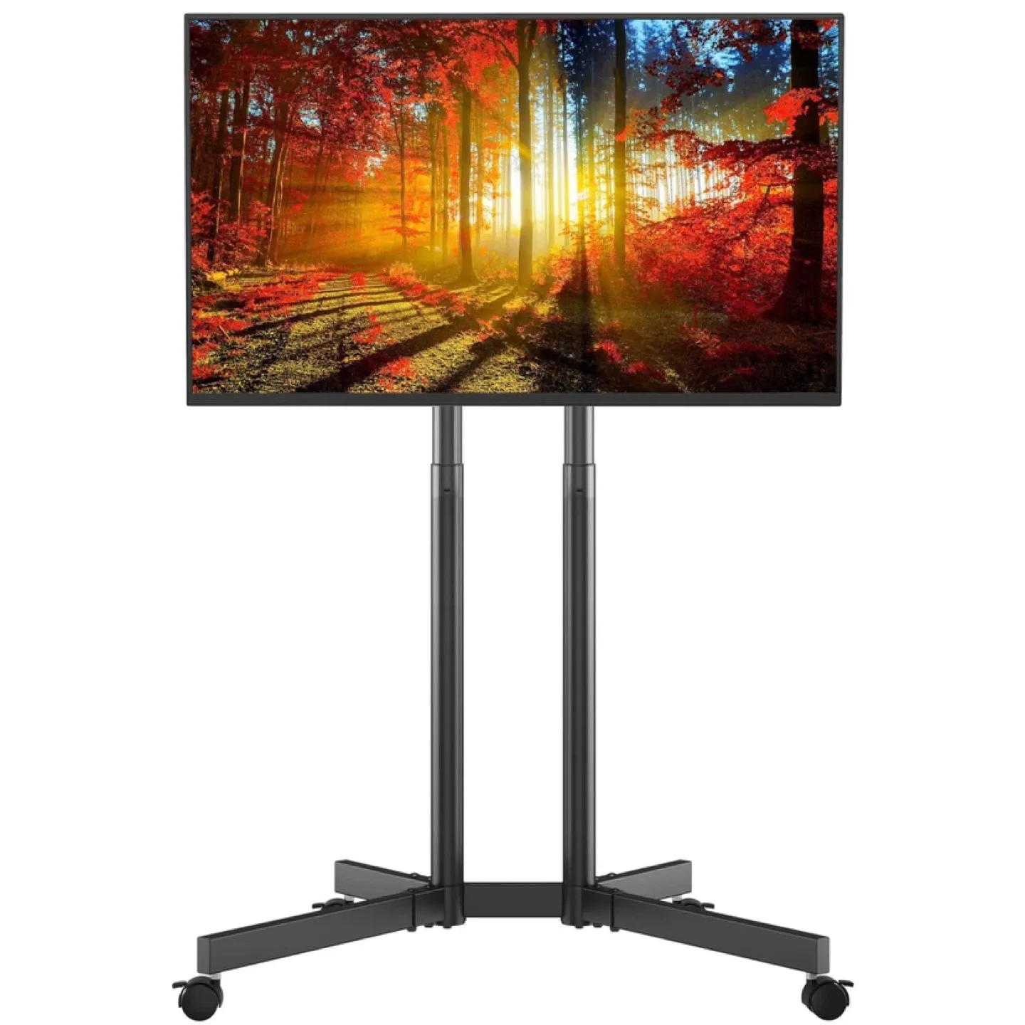 BONTEC Height Adjustable Mobile TV Cart, Tilt Rolling