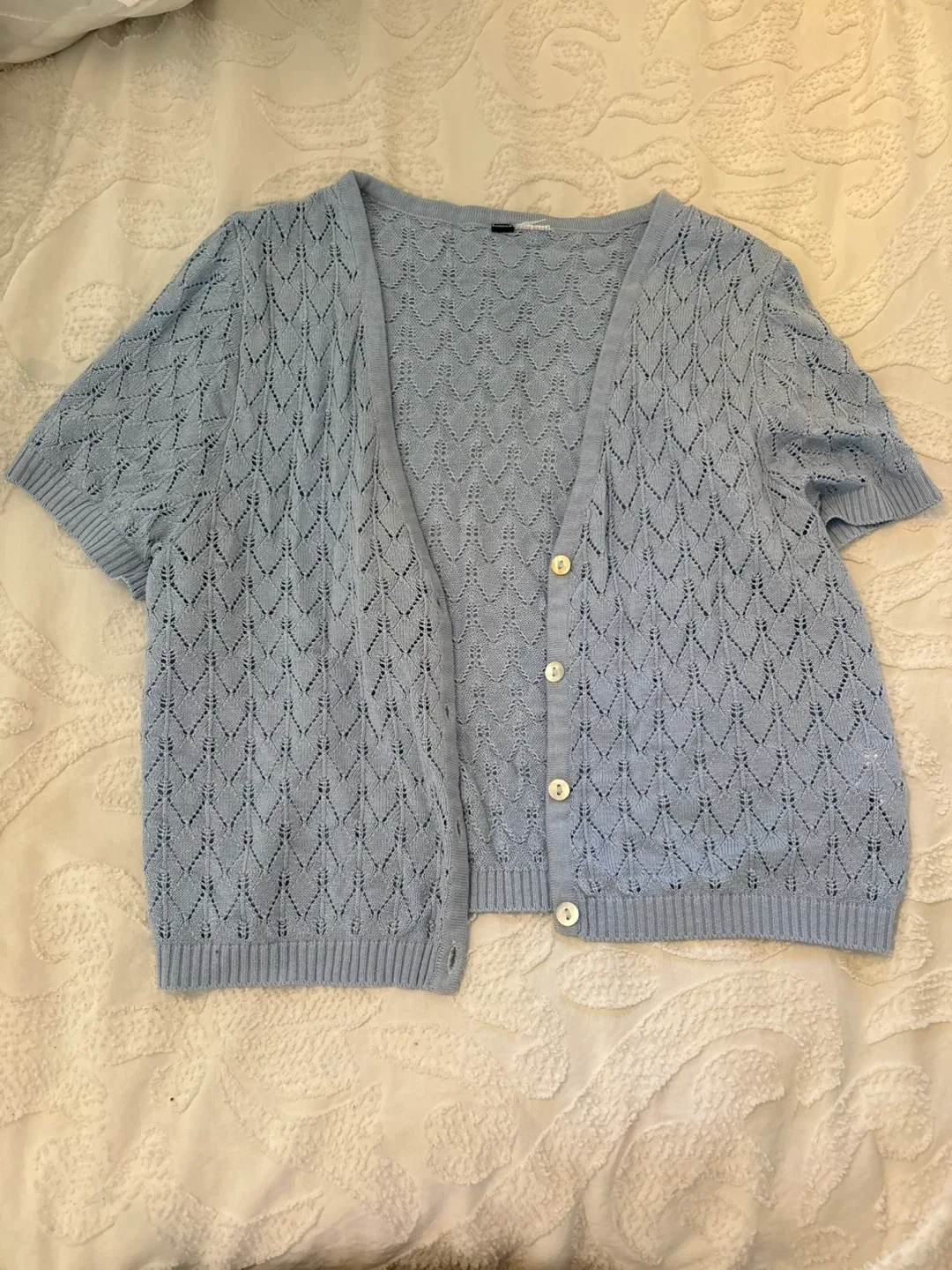 H&M Light Blue Knit Cardigan thumbnail