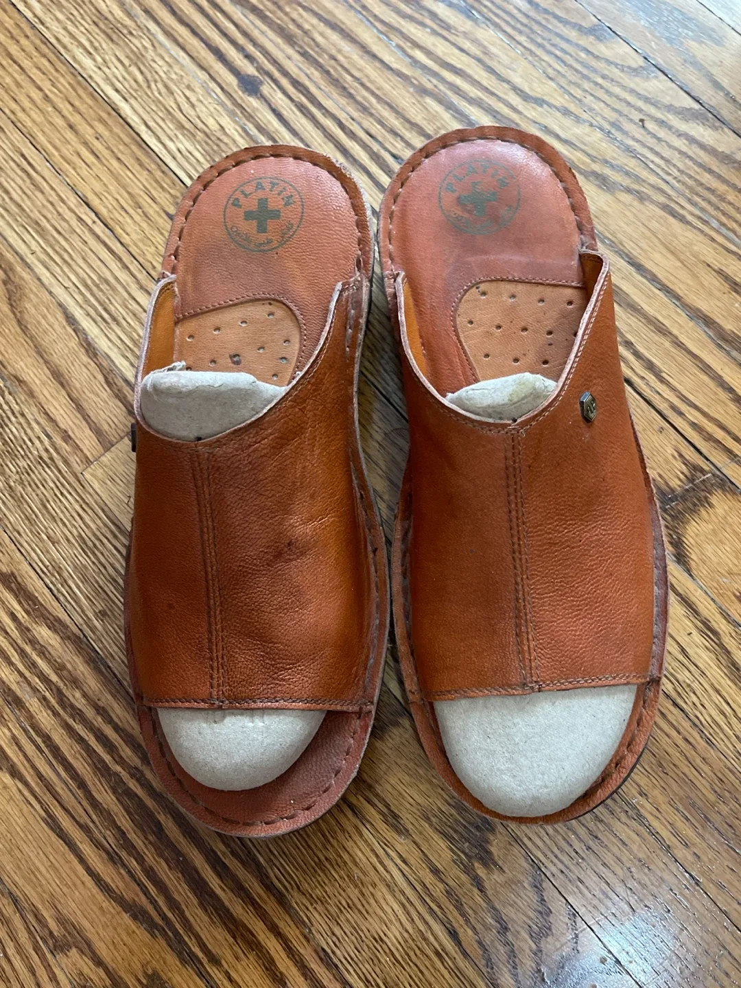 Platin Leather Slides - Size 44 or 11 US thumbnail
