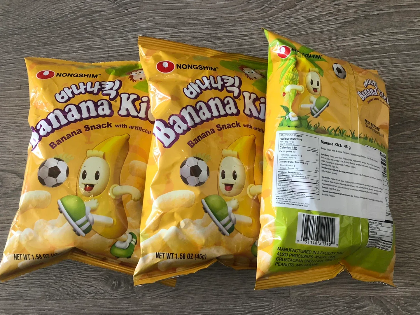 Nongshim Banana Kick 45g - Banana Snack thumbnail