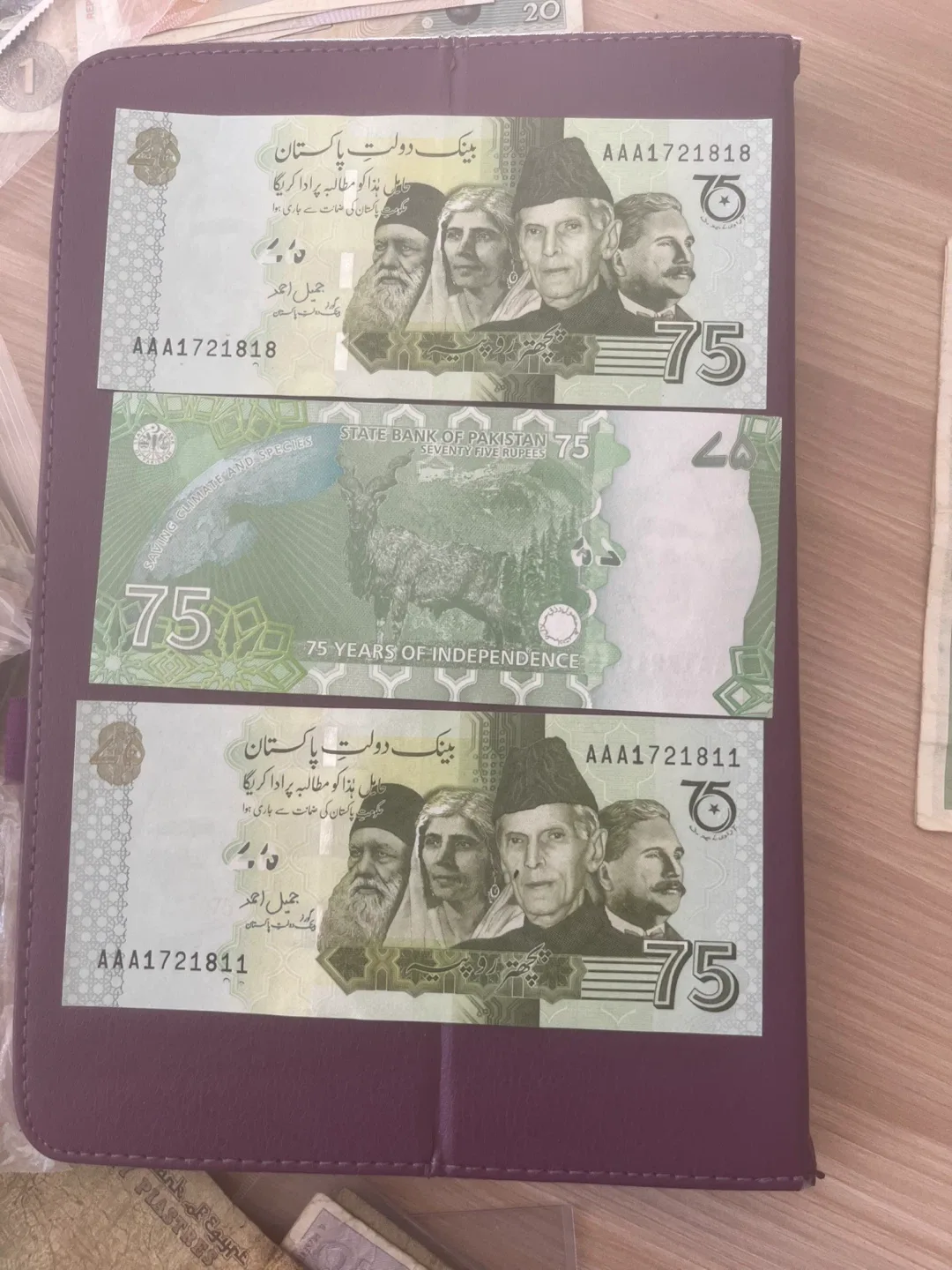 Pakistani notes 75 rupees Comimortave image indicator(3)