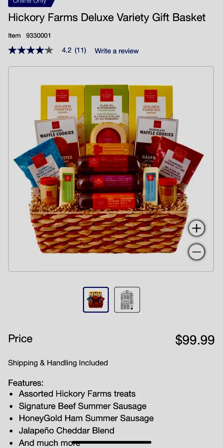 🥕 Hickory Farms Deluxe Variety Gift Basket thumbnail