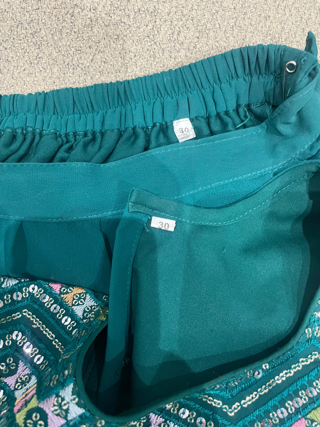 Teal Indian Outfit - Size 30 - photo 2