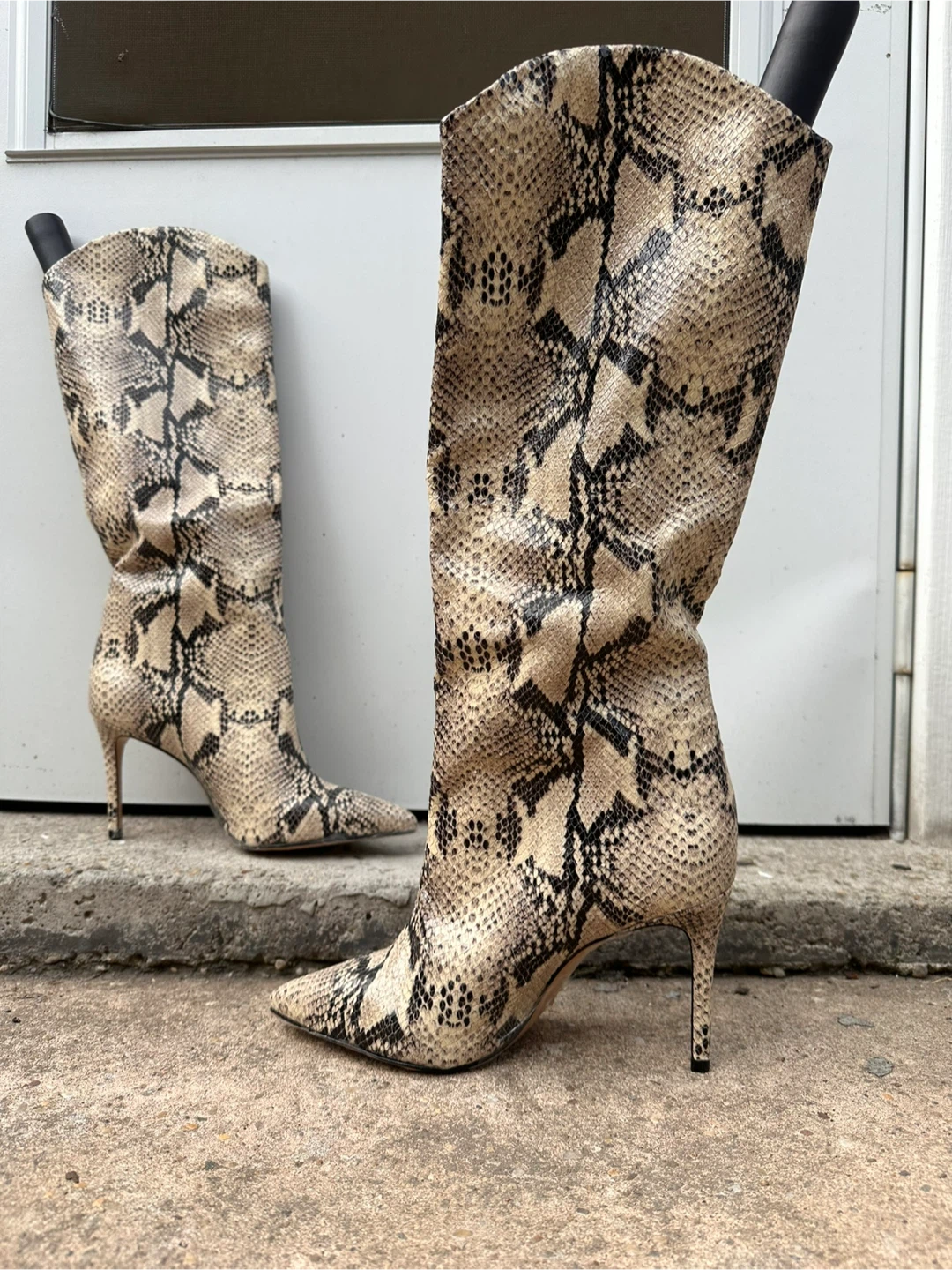 Schutz Snakeskin Knee High Boots - Size 7.5