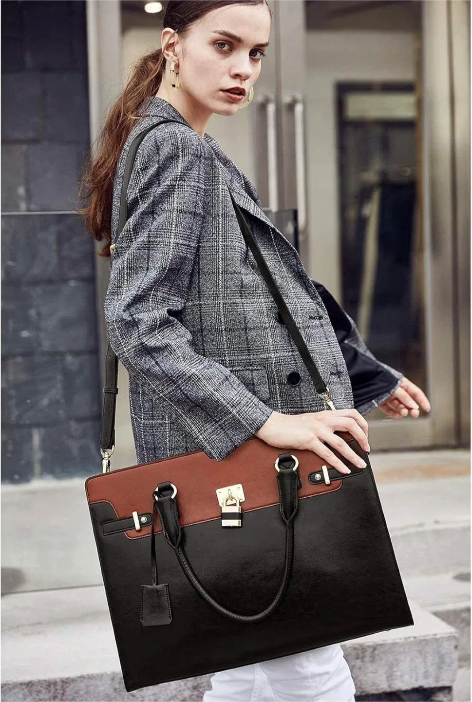 Bostanten Leather Womens Briefcase image indicator(8)