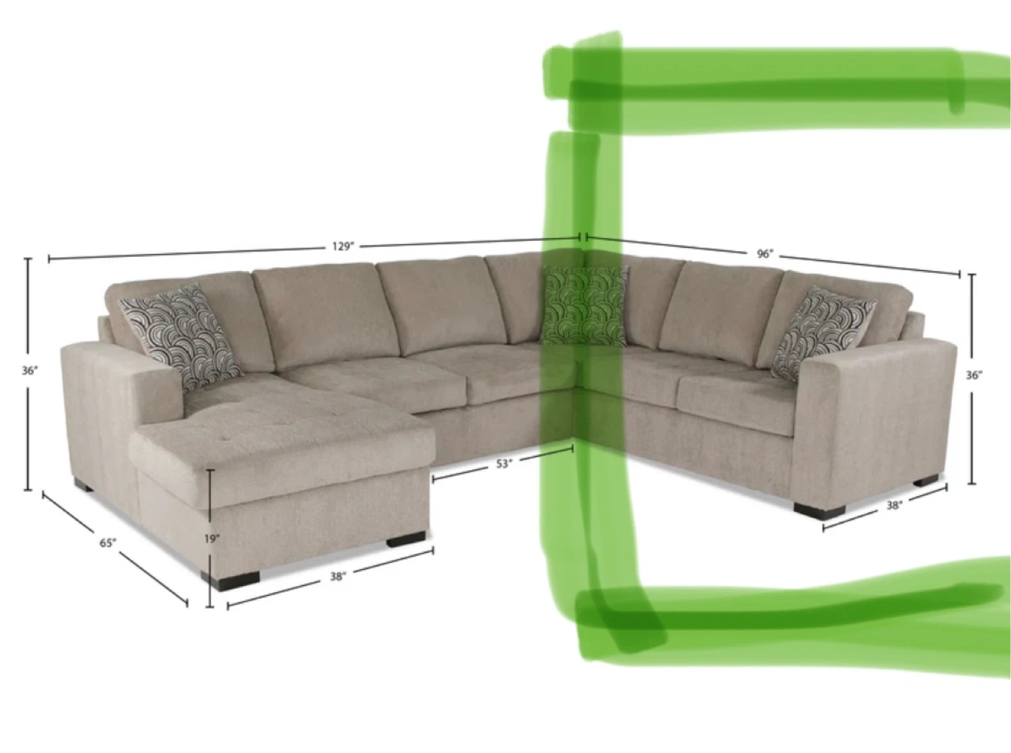 Couch  3-Seats right side with recline head rest