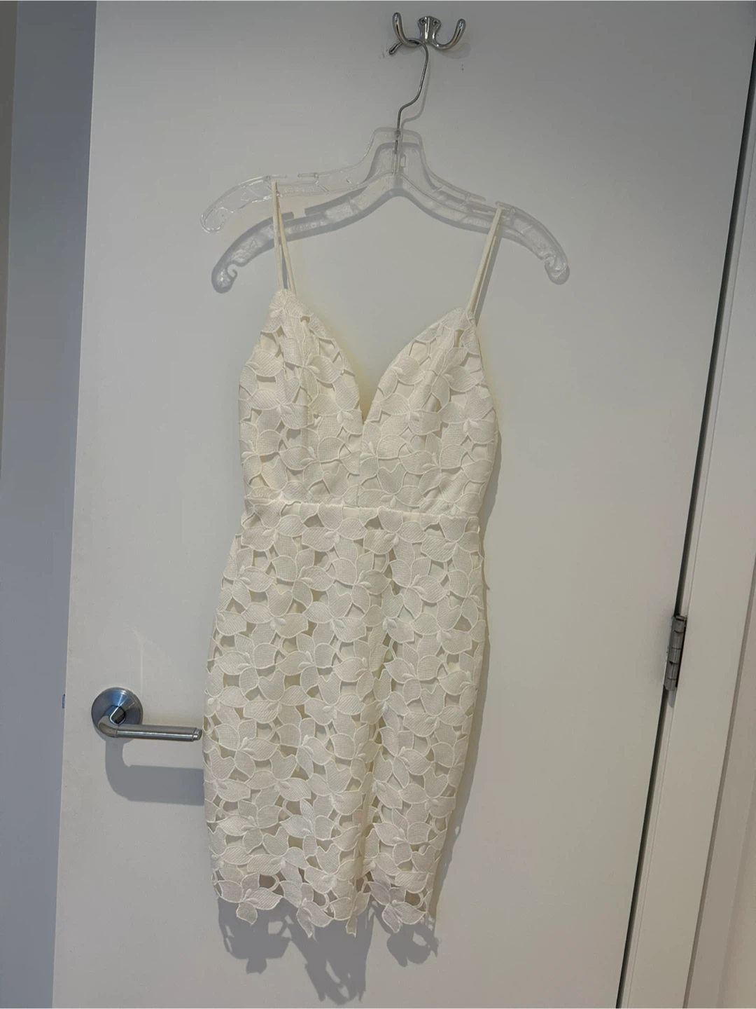 Truvelle White Lace Mini Dress