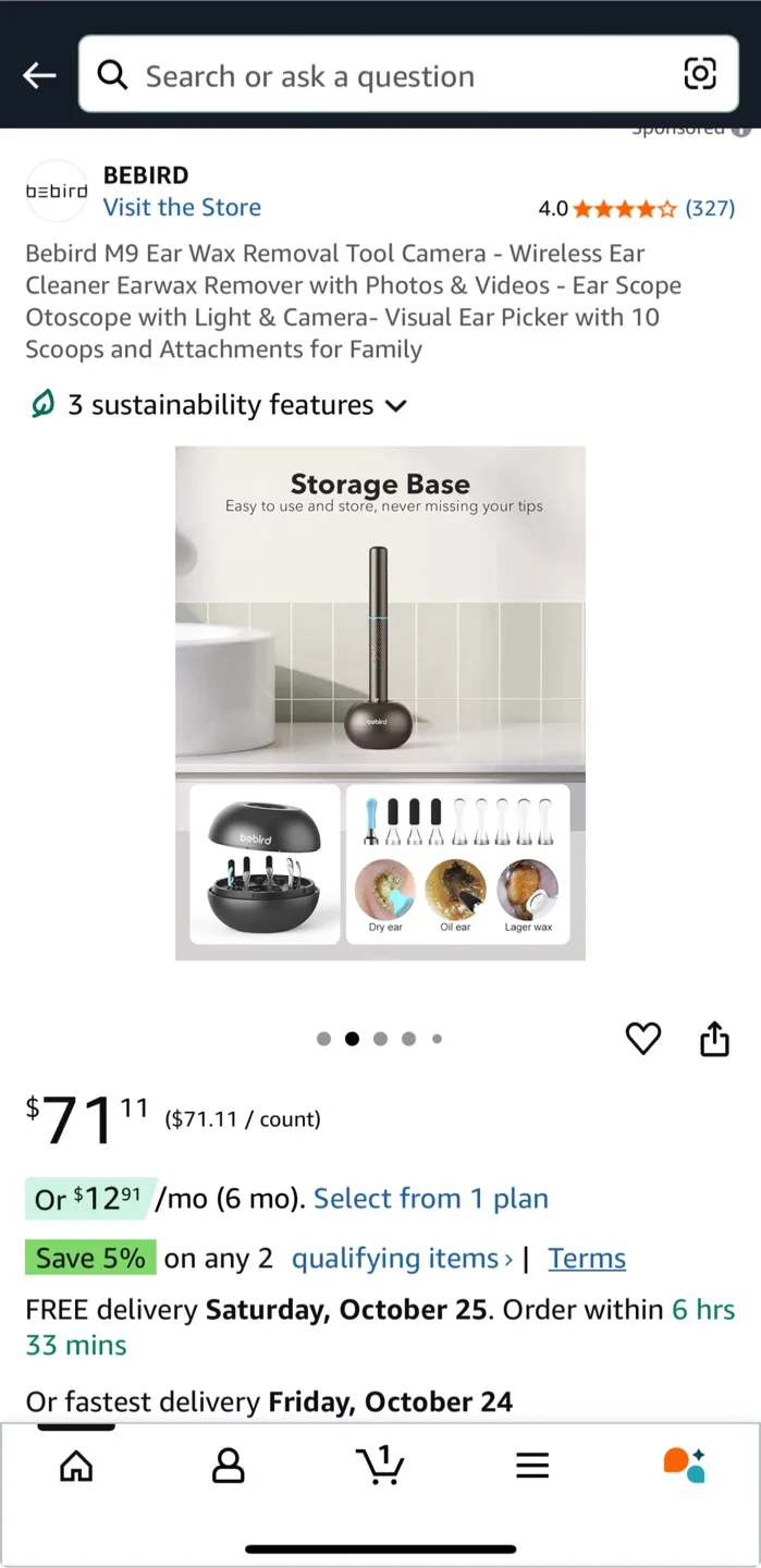 Bebird M9 Pro Smart Visual Ear Cleaning Rod - Red image indicator(4)