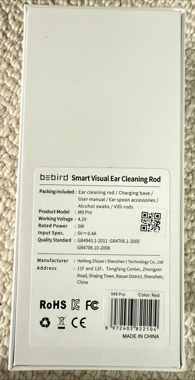 Bebird M9 Pro Smart Visual Ear Cleaning Rod - Red image indicator(3)