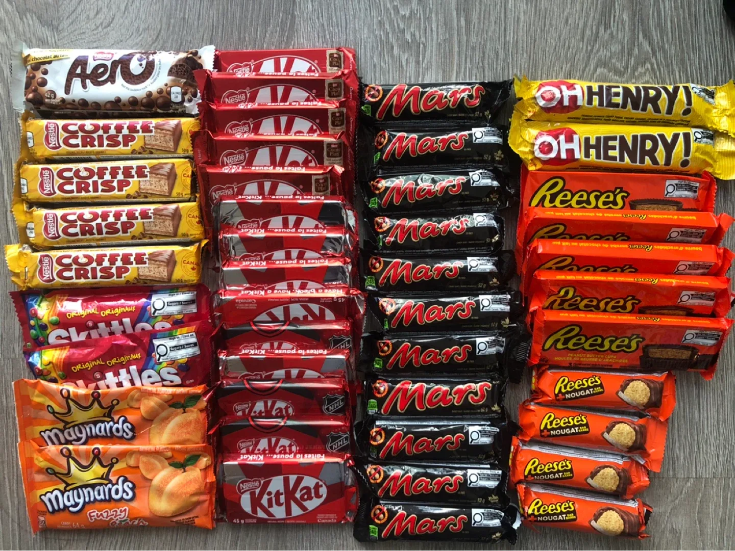 Chocolate Bars: Aero, KitKat, Mars, Reese's, Oh Henry! thumbnail