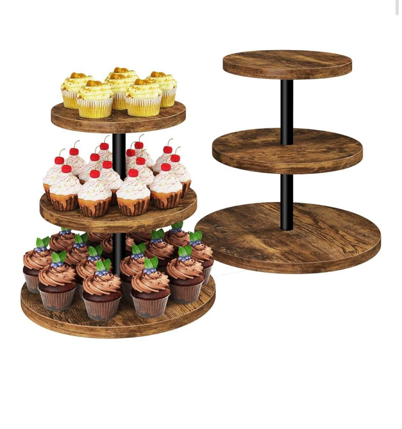 3-Tier Wooden Cupcake Stand