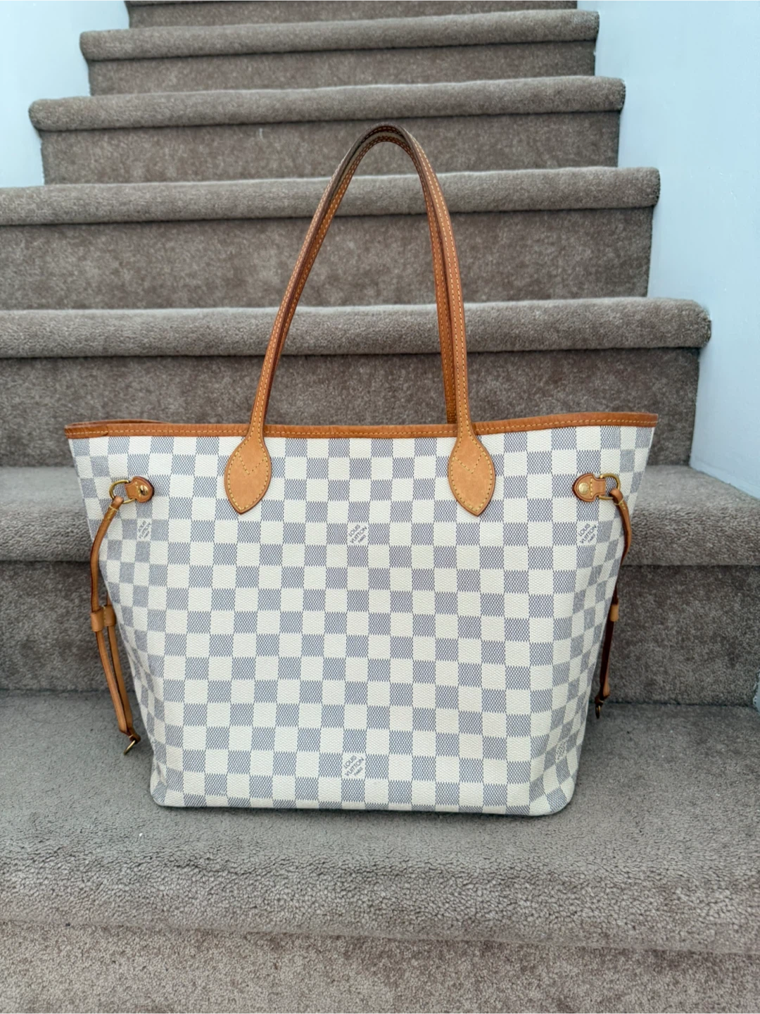 Authentic Louis Vuitton Neverfull MM Damier Azur