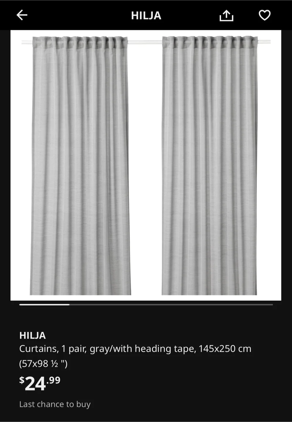 New IKEA HILJA Curtains – Set of 2 packs (4 Panels) image indicator(2)