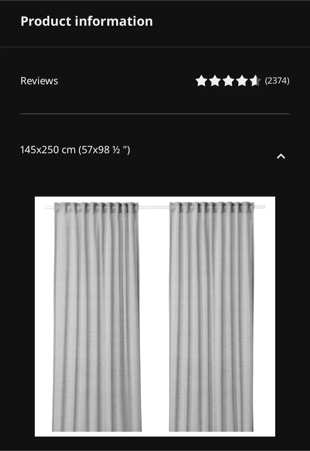 New IKEA HILJA Curtains – Set of 2 packs (4 Panels) image indicator(7)