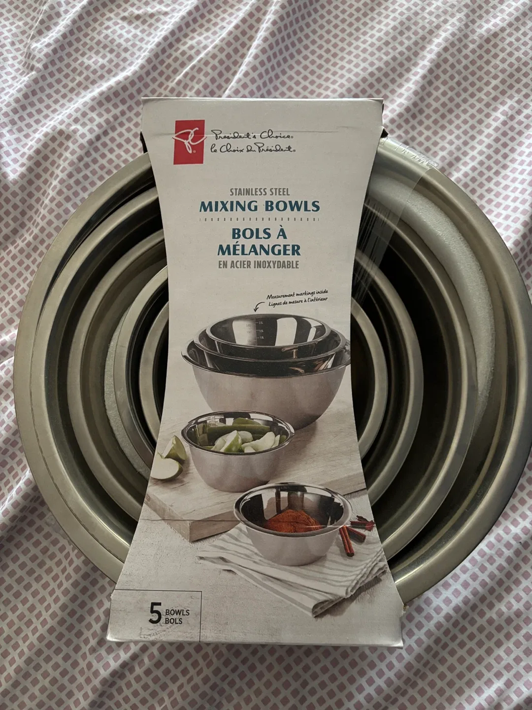 President's Choice Stainless Steel Mixing Bowls - 5 Piece Set