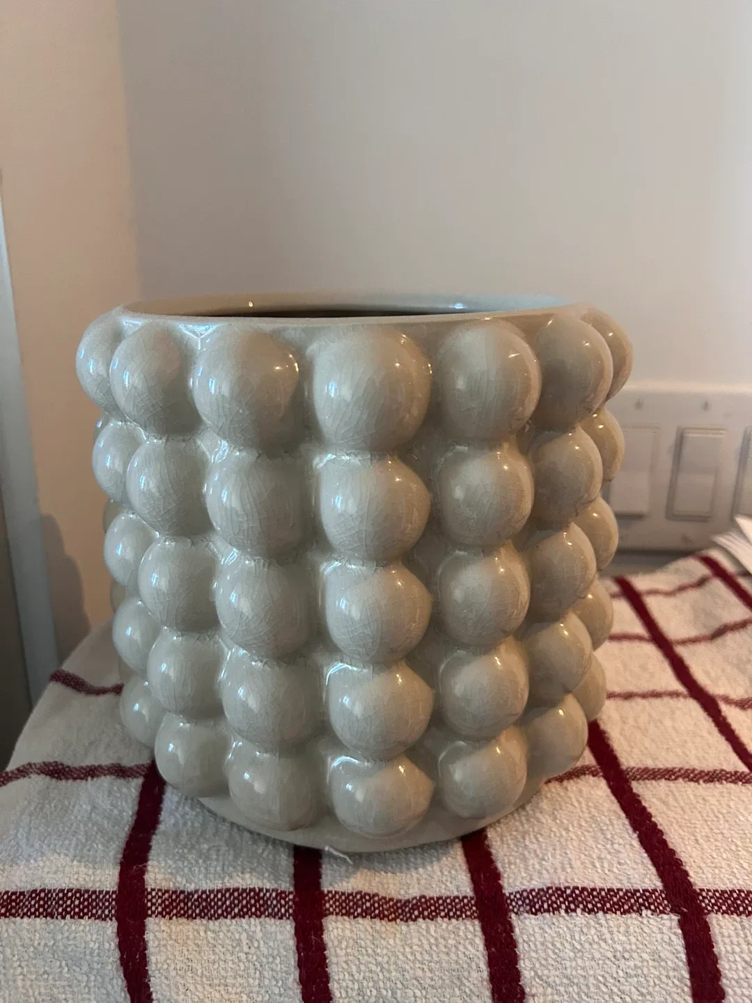 Off-White Ceramic Bubble Vase/ show piece thumbnail