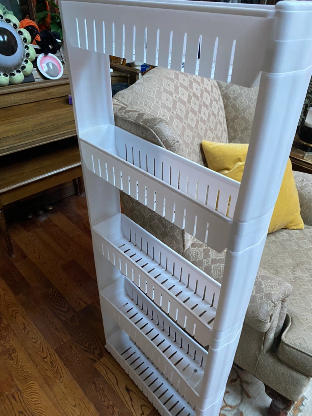 Narrow Sliding Storage Organizer Rack - White - photo 2