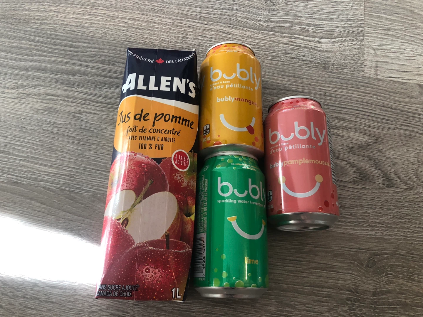 Allen's Apple Juice & Bubly Sparkling Water