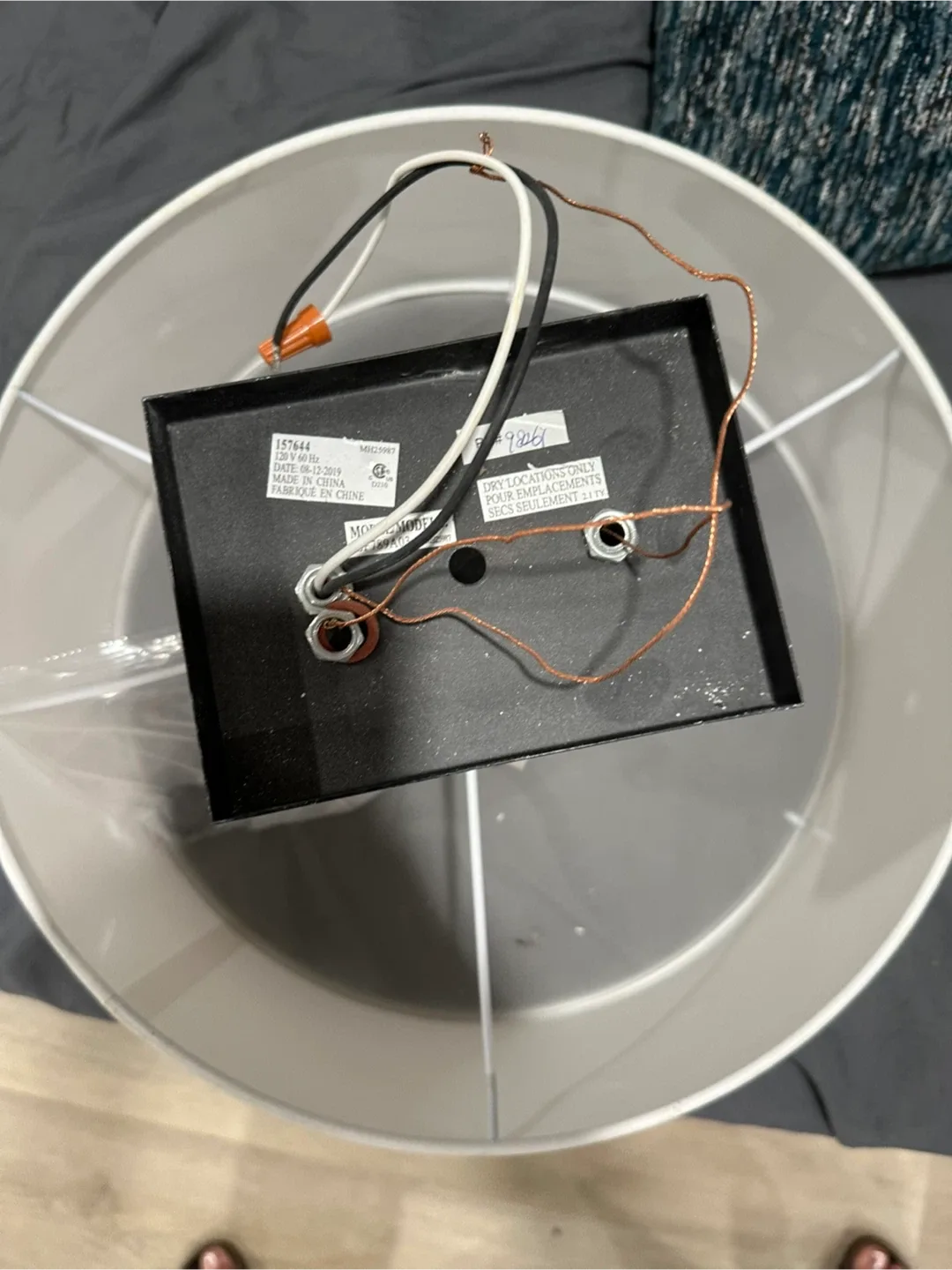 Modern White Drum ceiling light with shade image indicator(2)