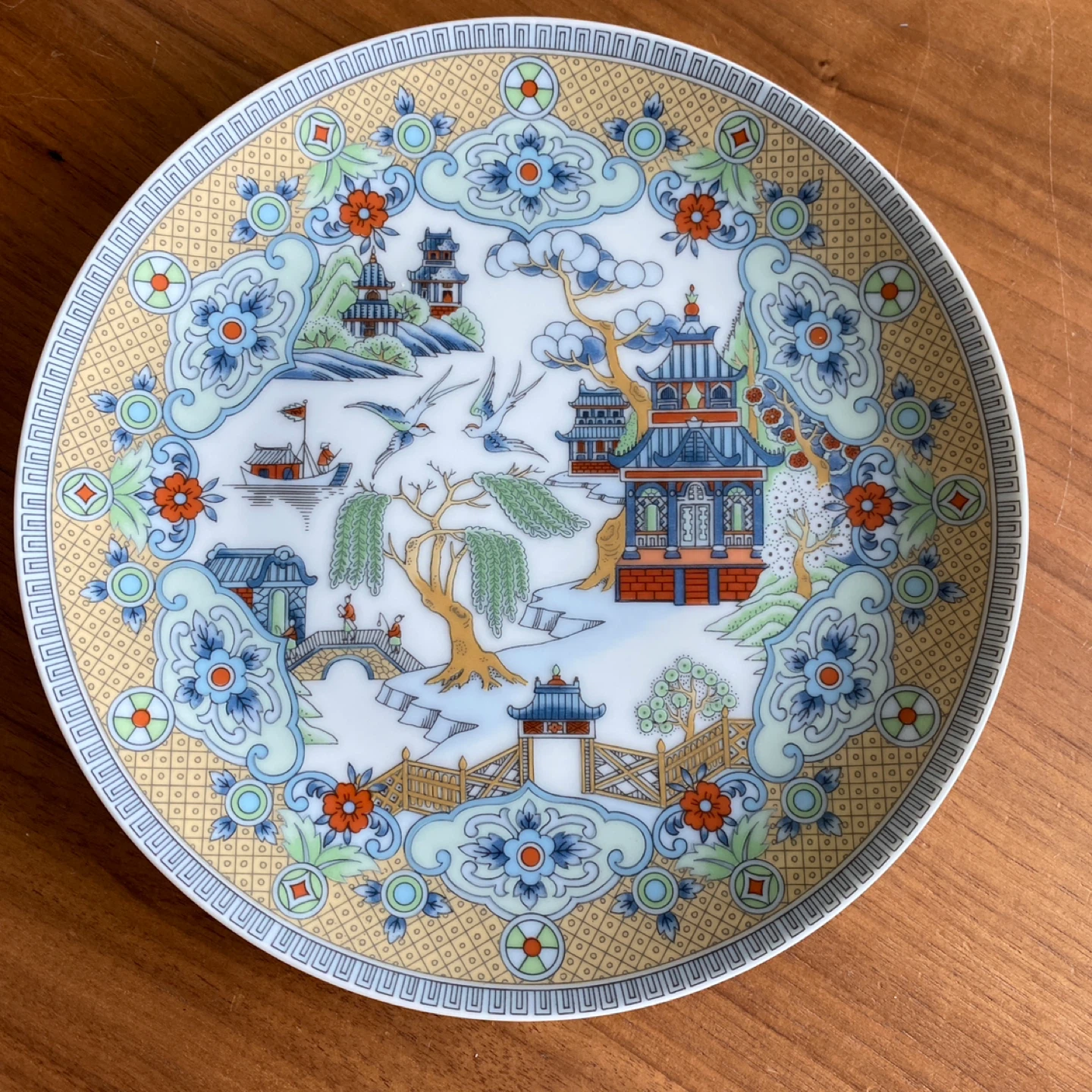 Japanese Pagoda Garden Fine China Decorative Plate 8”