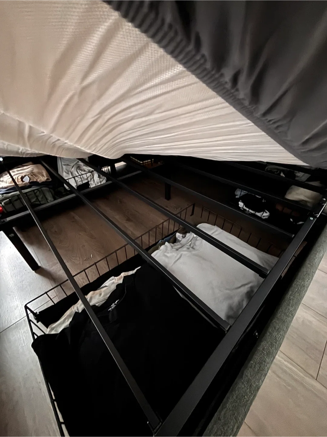 Grey Bed Frame with Storage “ONLY THE BED” image indicator(3)