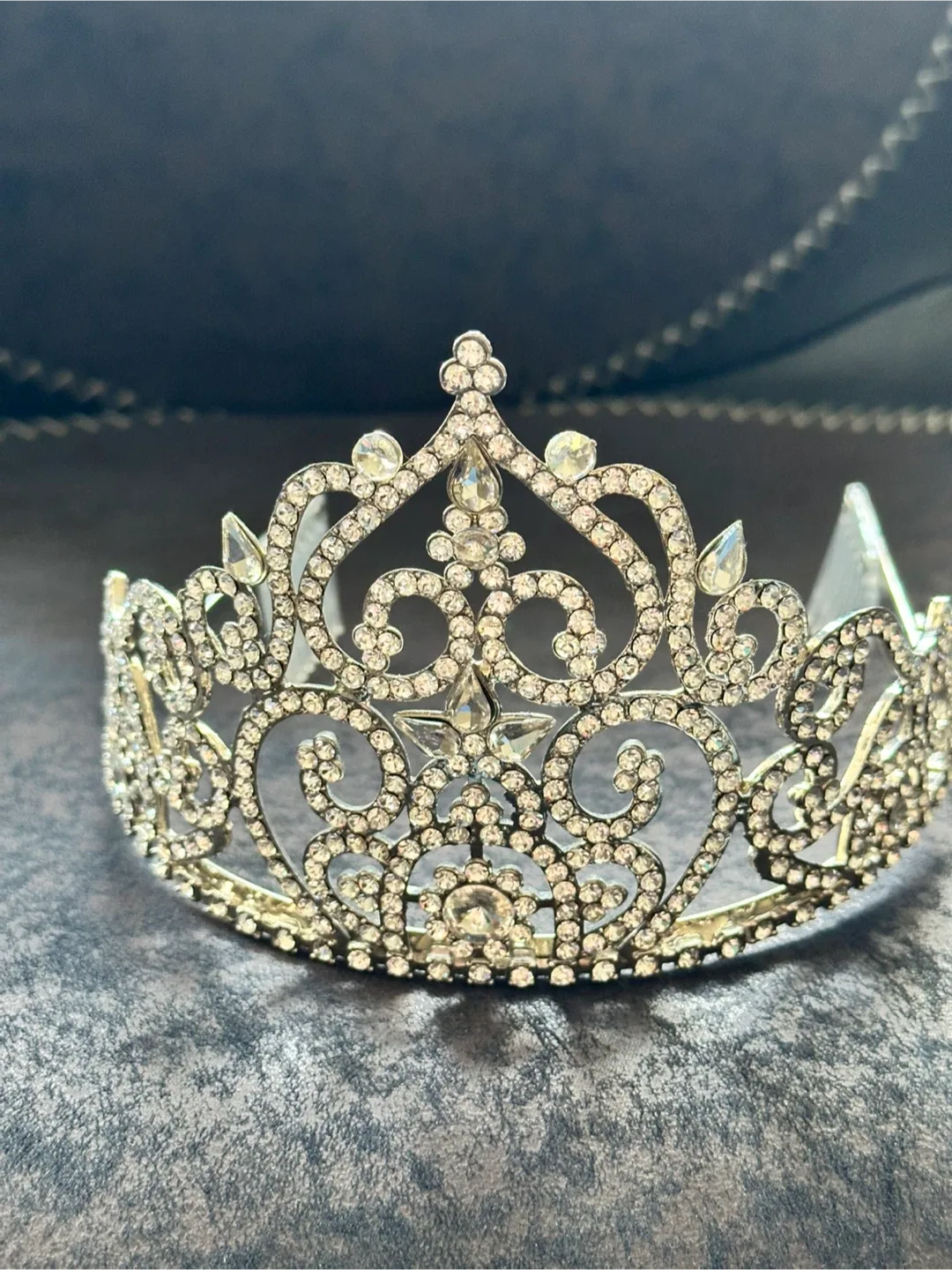 Rhinestone Crown Tiara thumbnail