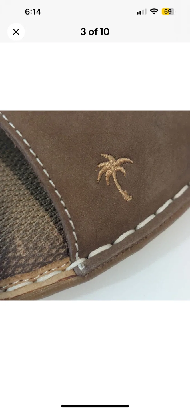 Margaritaville Brown Leather Slides image indicator(5)