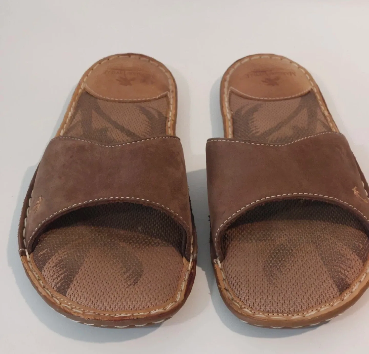 Margaritaville Brown Leather Slides image indicator(2)