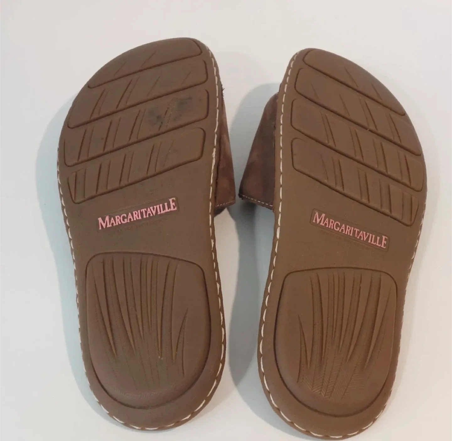 Margaritaville Brown Leather Slides