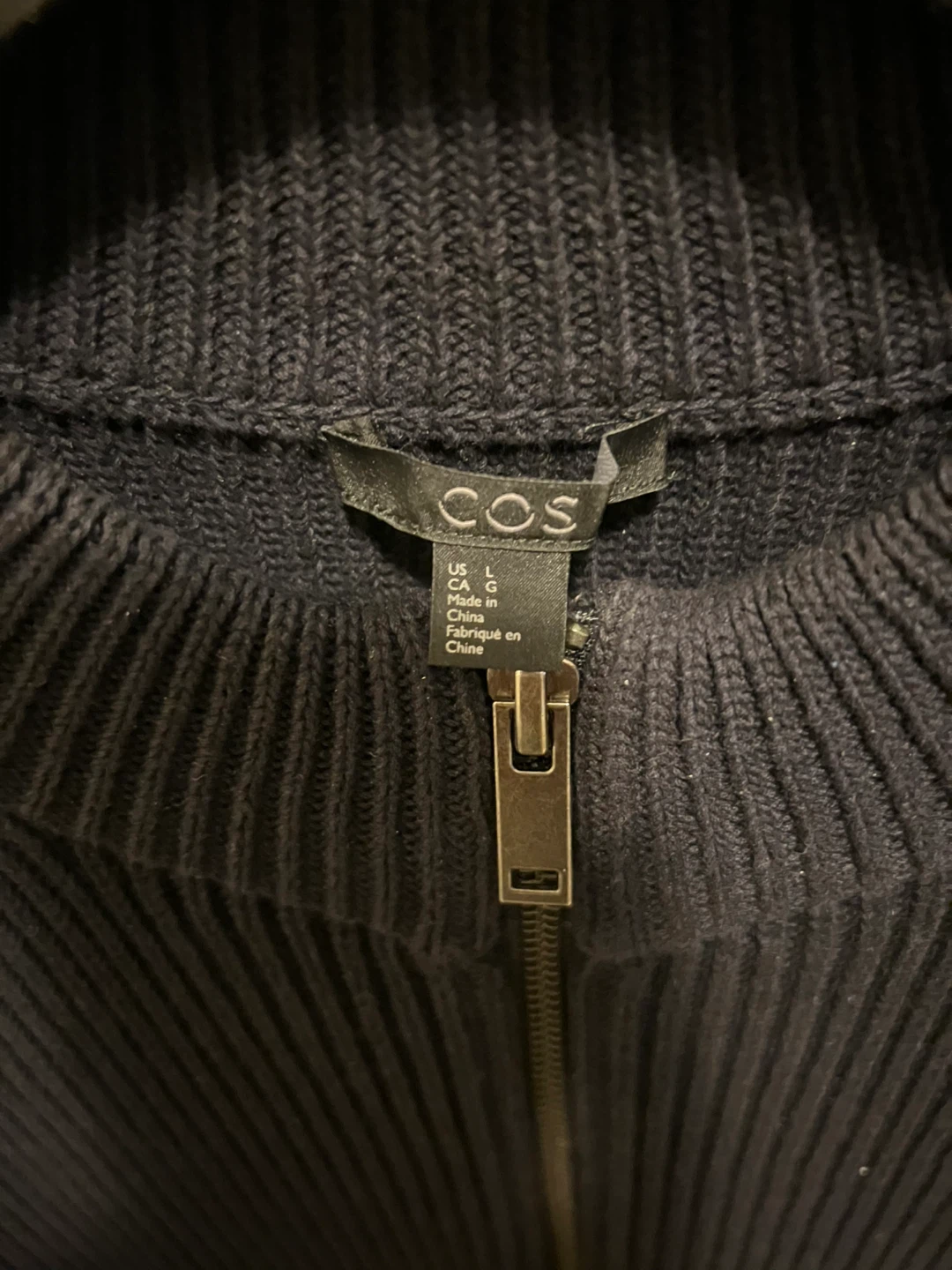 COS Knit Zip-Up Cardigan - Size L - photo 2