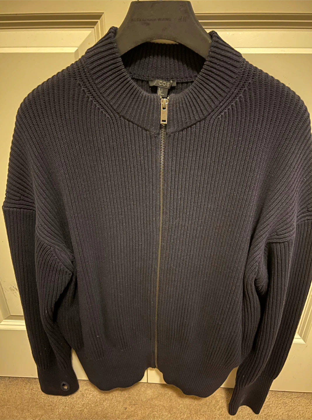 COS Knit Zip-Up Cardigan - Size L