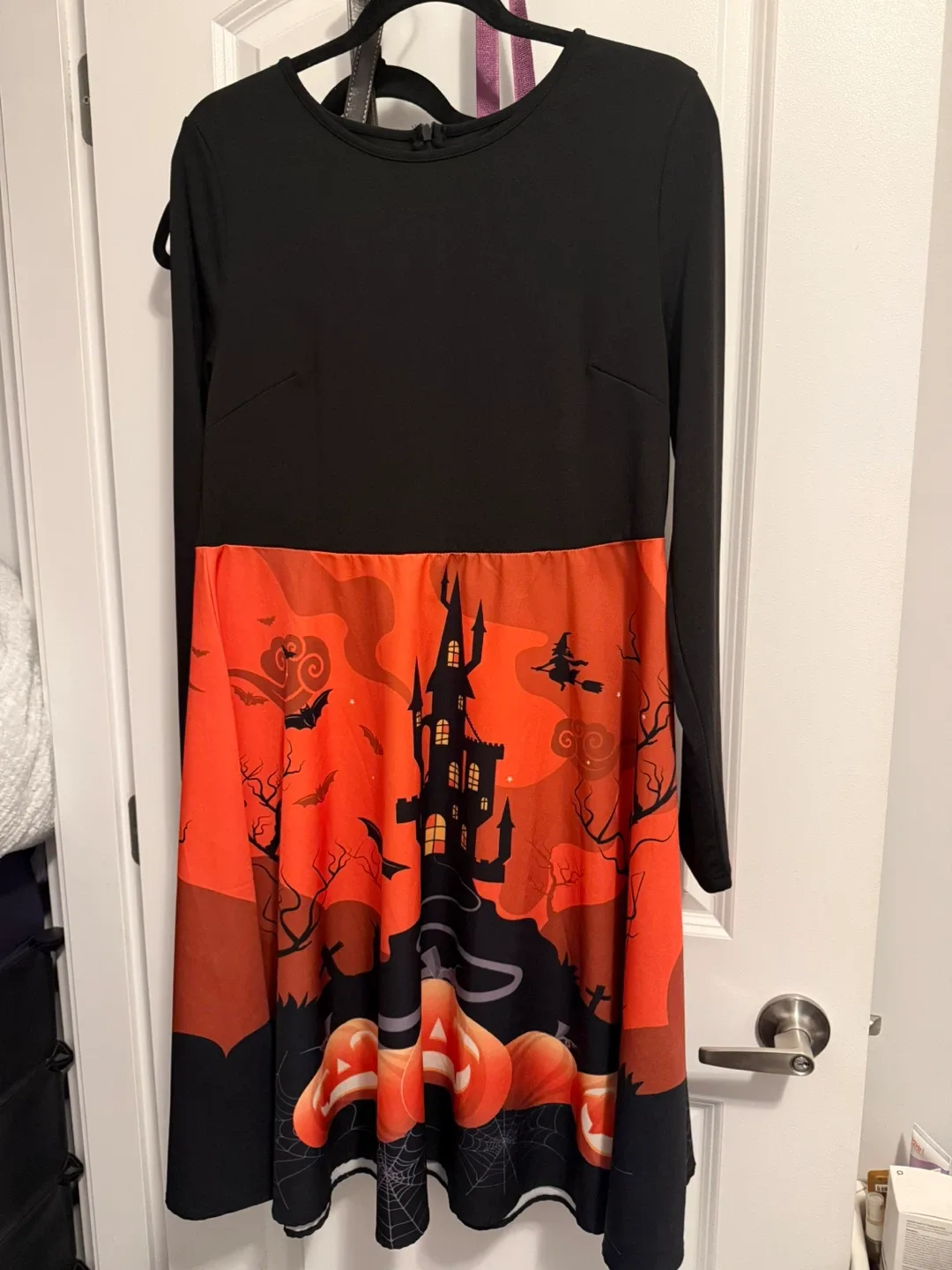 Halloween Print Long Sleeve Dress image indicator(4)