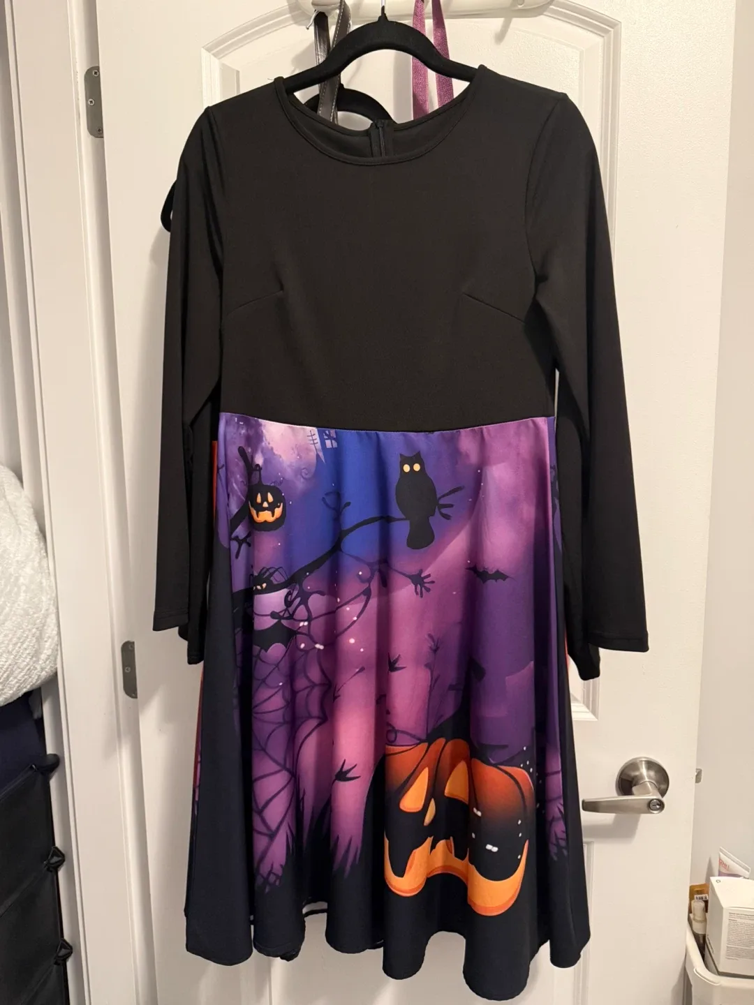 Halloween Print Long Sleeve Dress image indicator(3)