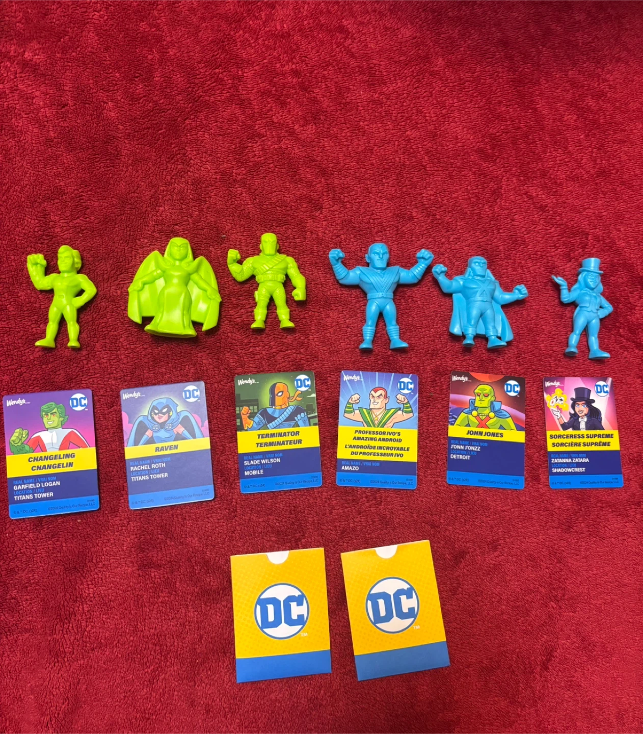 Wendy's DC Mini Figures with Cards 🥕