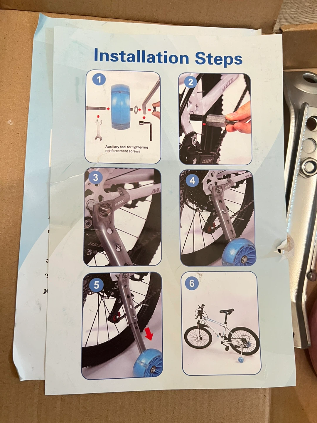 Free training wheels and helmet