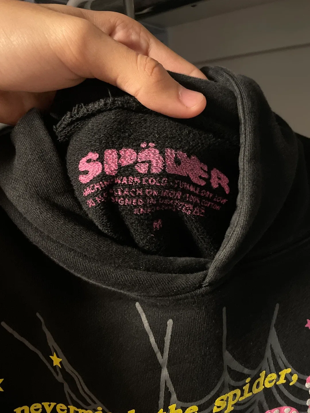 Sp5der Black Hoodie, Size M image indicator(2)