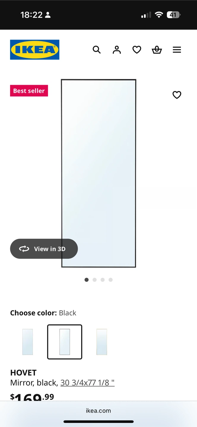 IKEA Hovet Mirror with Black border