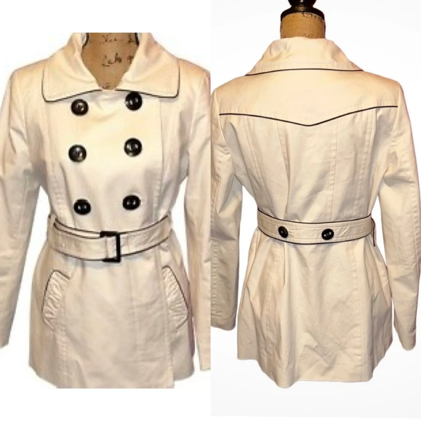 White Belted Trench Coat size 10