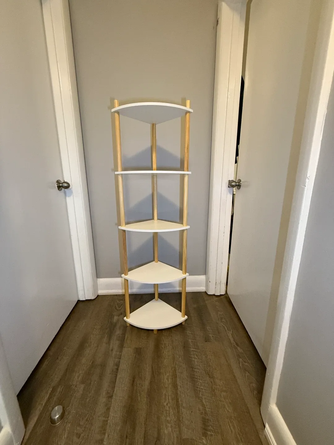 Corner Shelf - 5 Tier White/Wood image indicator(3)