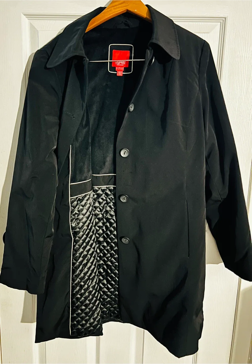 Esprit Outerwear Black Coat Size L image indicator(3)