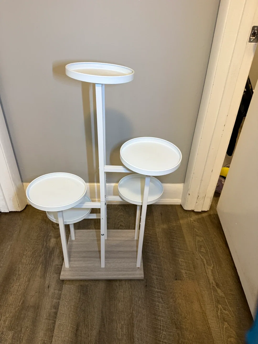 Tiered Plant Stand - White Metal Frame image indicator(5)