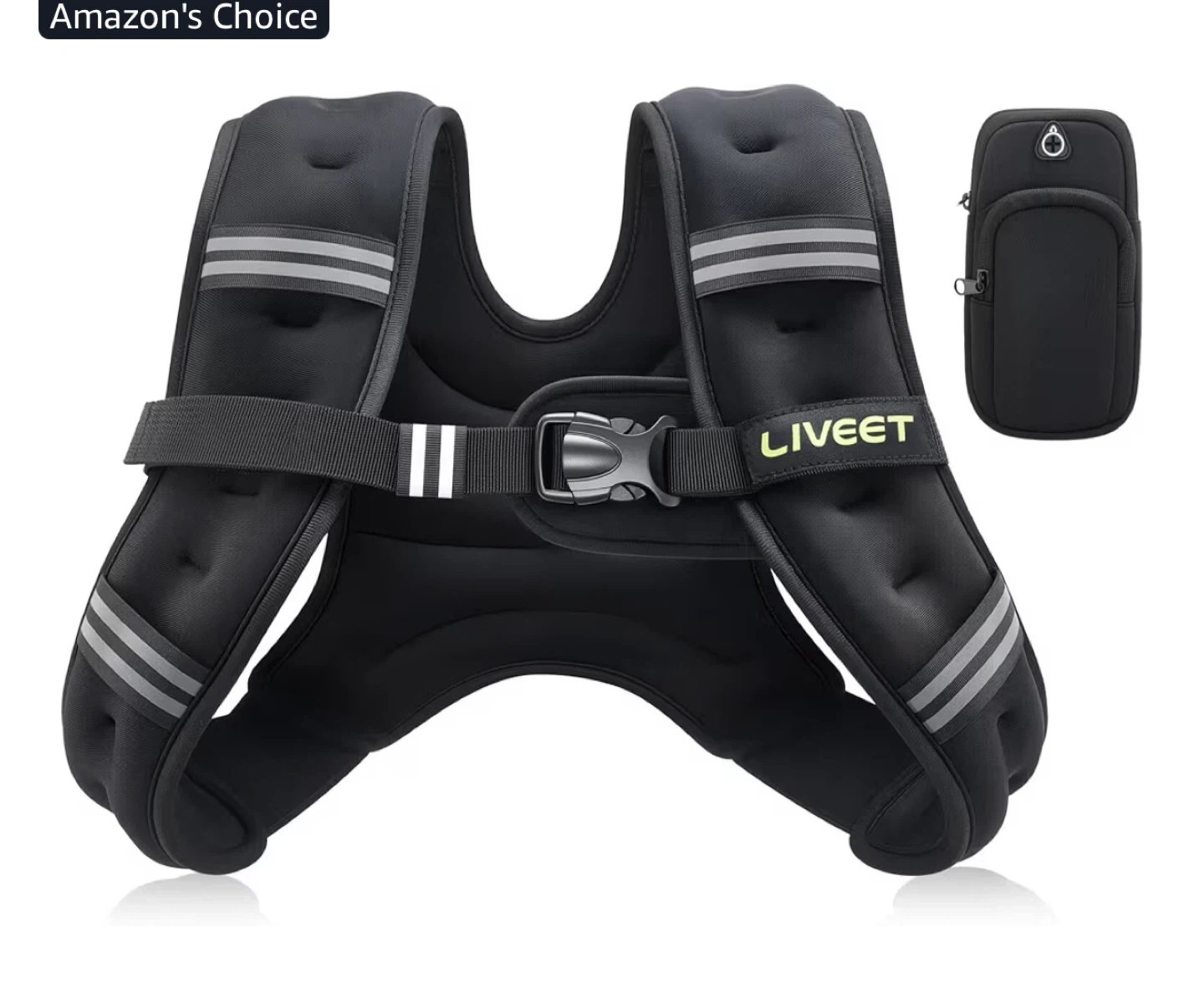 LIVEET Weighted Vest - Black 10 lb