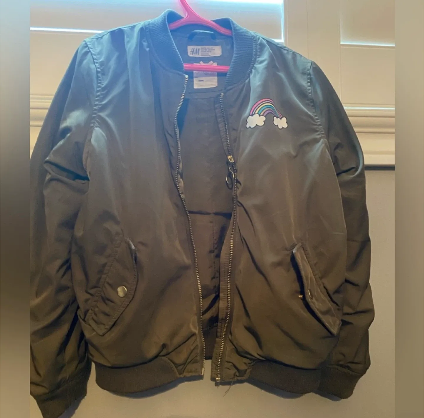 H&M Kids Olive Green Bomber Jacket - thumbnail