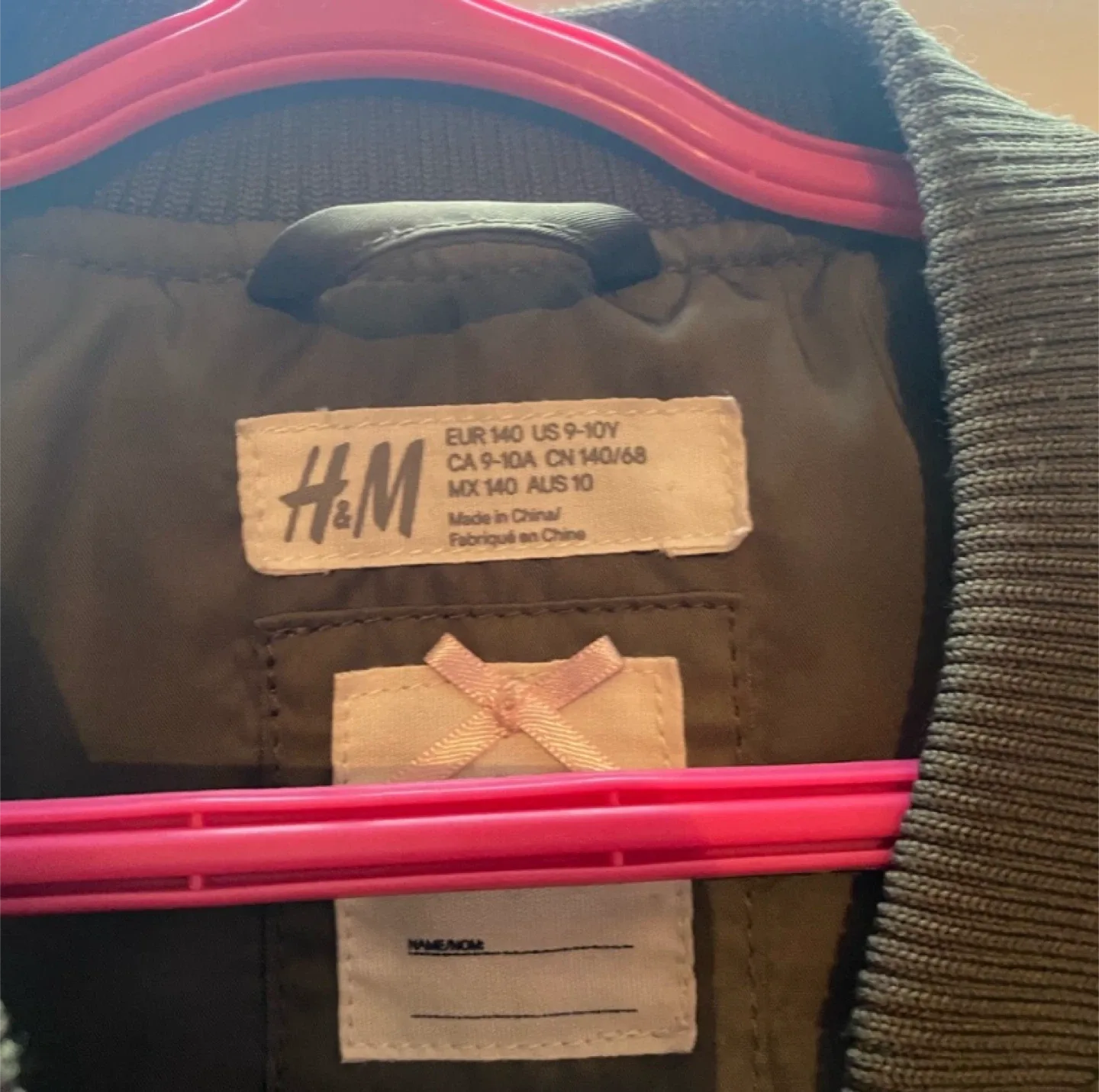 H&M Kids Olive Green Bomber Jacket - image indicator(3)