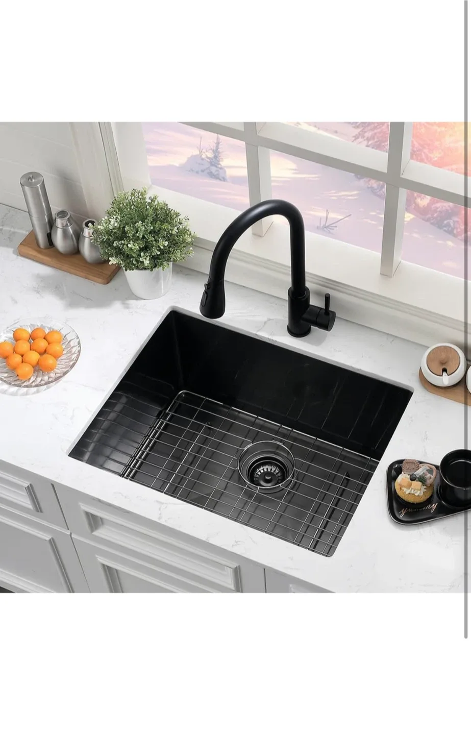 Black Kitchen Sink 24"x19"x12" image indicator(2)