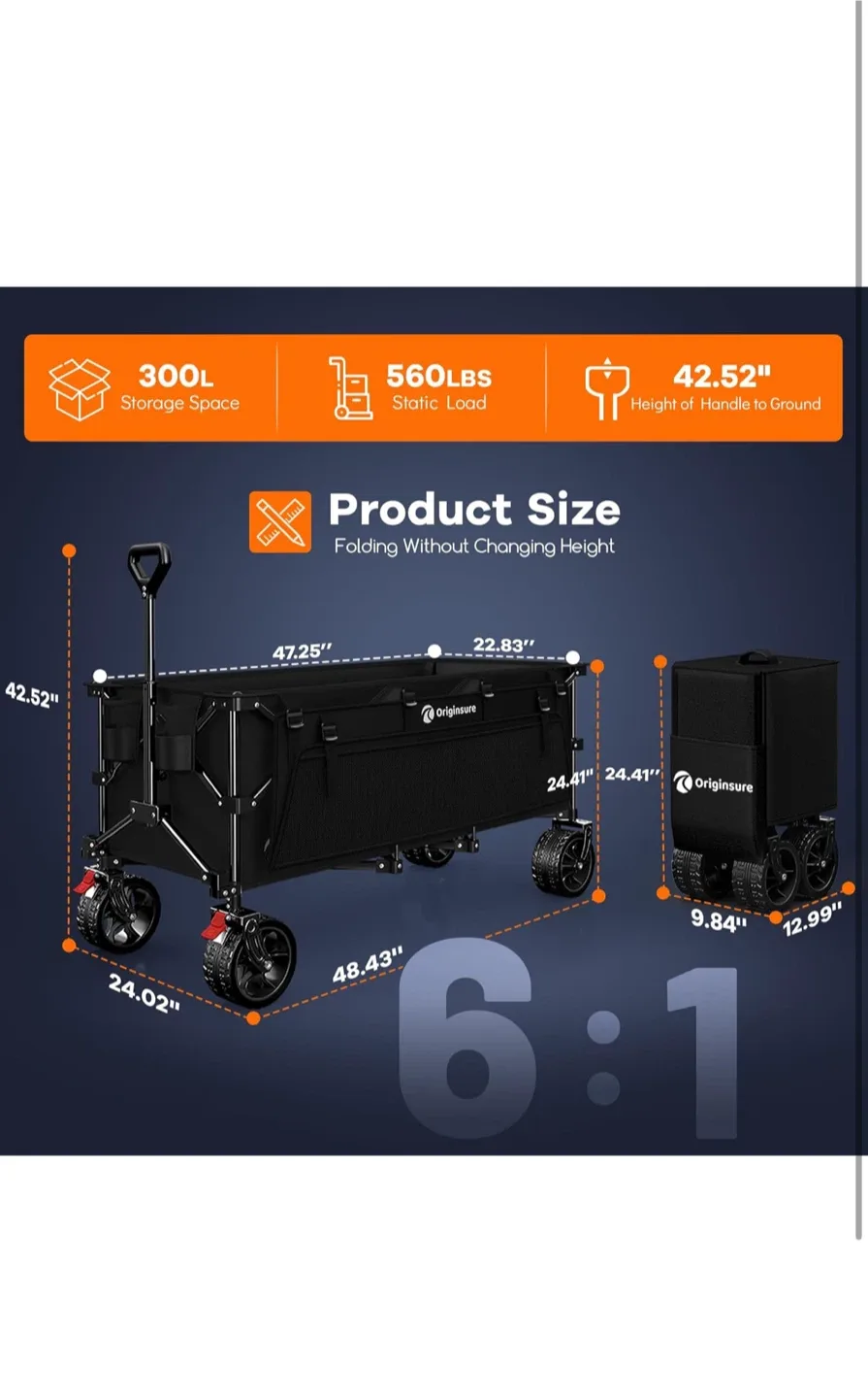 Originaure Folding Wagon Cart - Black image indicator(2)