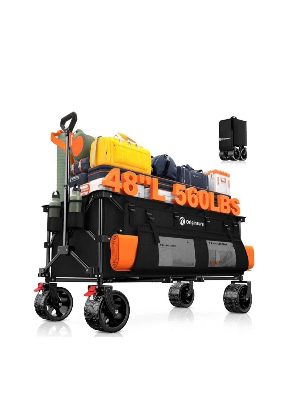 Originaure Folding Wagon Cart - Black thumbnail