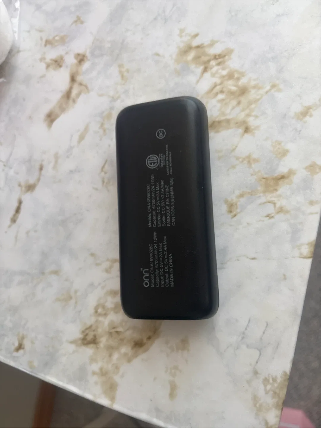 onn. 6700mAh Power Bank - Black