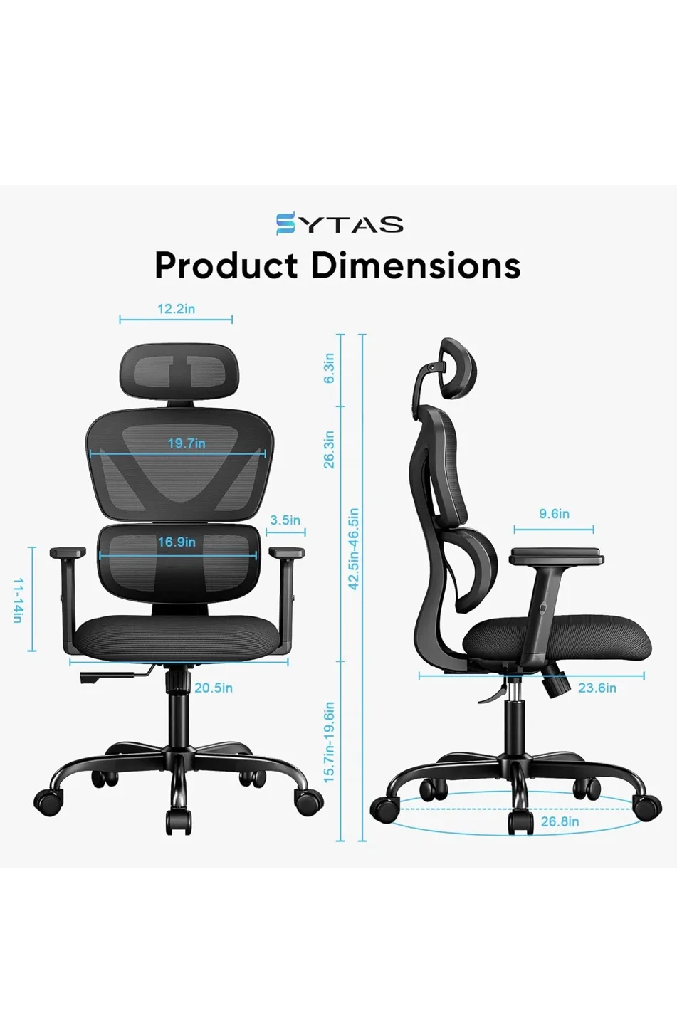 SYTAS Ergonomic Office Chair image indicator(2)